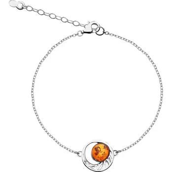 Náramek Stříbrný náramek s jantarem - AP539-6992
