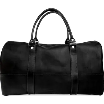 Cestovní taška Eggo Goodman kožená cestovní taška Černá