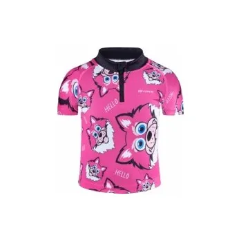 Cyklistické oblečení dres FORCE WOLFIE KID, růžový, velikost 100