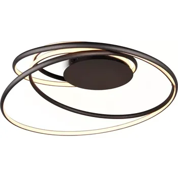 Trio Leuchten 644310132 NALA - Stropní lustr stmívatelný klasickým vypínačem v černé barvě, LED 57W, 2300+3000+4000K, 6800lm, Ø 72cm (Moderní stropní lustr s možností změny barvy světla přepínačem)