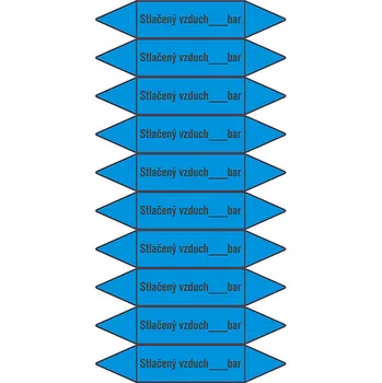 Příslušenství ke kompresoru Štítek označení na rozvody velký 242 x 40 mm - 5ks
