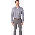 CityZen BEND Pánská elegantní košile slim fit bílá s fialovými květy 43