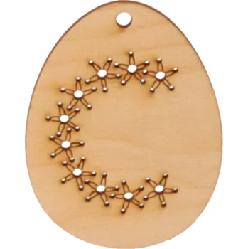 Dětské zboží Dřevěná vyšívací předloha - vajíčko s libovolným písmenem