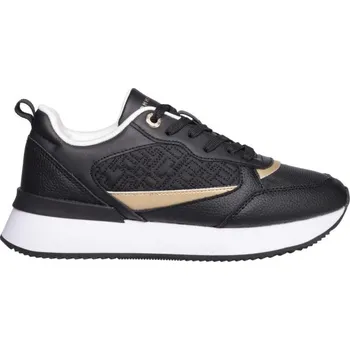 Dámské tenisky Dámské boty Tommy Hilfiger MONOGRAM RUNNER 36 Černá, Zlatá, Bílá
