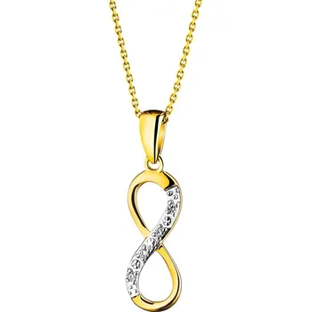 Přívěsek Zlatý přívěsek s diamanty - nekonečno - 0,01 ct - ryzost 585 - 220.423