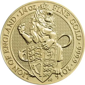 Royal Mint Zlatá investiční mince Lion 1/4 Oz | Queens Beasts | 2016 | 7,78 g