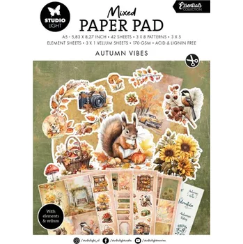 Studio Light Kreativní blok Studio Light Mixed Paper Pad, A5, 42 l. - Podzimní nálada