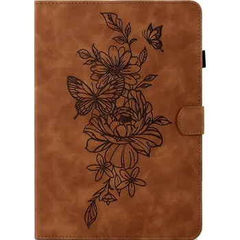 Pouzdro na tablet VSECHNONAMOBIL 57124 ART FLOWER Zaklápěcí pouzdro Huawei MatePad T10/T10S hnědé