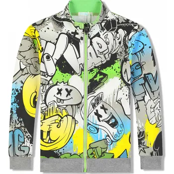 Chlapecká mikina Chlapecká mikina - KUGO EM9322, mix barev / zelený zip Barva: Mix barev, Velikost: 116