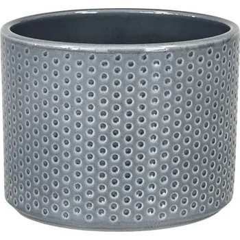 Květináč Obal na květináč keramický Dickob Pillar Spot Ø 16,8 x 14,8 cm lesklý šedočerný