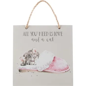 Wrendale Designs Dřevěná cedule Wrendale Designs "The Snuggle is Real", 15x15 cm - Kočka