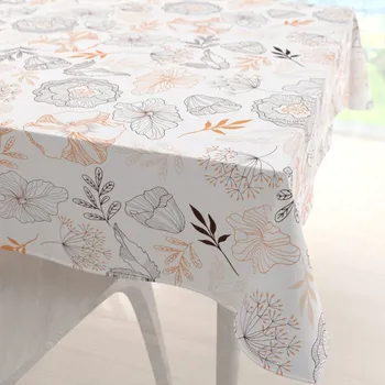 ubrus Bavlněný čtvercový ubrus Sandra SA-526 Hnědé vlčí máky na bílém 60x60 cm