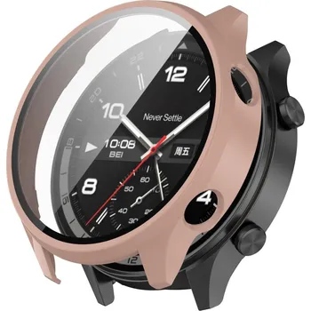 Příslušenství k chytrým hodinkám VSECHNONAMOBIL 88493 PC FULL COVER Plastový kryt se sklem pro OnePlus Watch 2R růžový