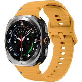 Příslušenství k chytrým hodinkám VSECHNONAMOBIL 88611 WAVY Silikonový řemínek pro Samsung Galaxy Watch Ultra / Watch Ultra 2025 žlutý