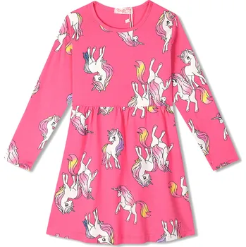 Dívčí šaty Dívčí šaty - KUGO HC9358, sytě růžová Barva: Růžová, Velikost: 98