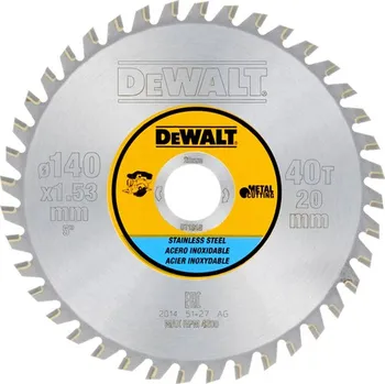 Pilový kotouč DeWALT DT1918 Pilový kotouč na hliník 140 x 20 mm, 40 zubů, TCG 10 ° free_store_pickup