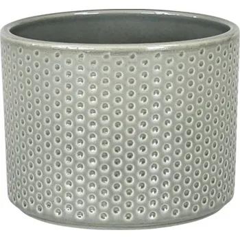Květináč Obal na květináč keramický Dickob Pillar Spot Ø 16,8 x 14,8 cm lesklý šedozelený