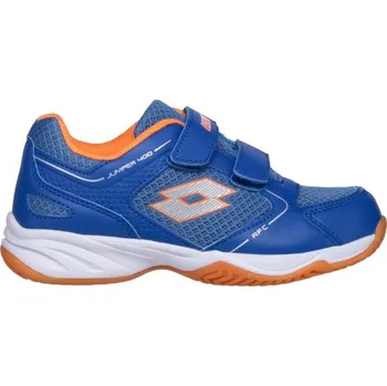 Pánská sportovní obuv Dětská sálová obuv Lotto JUMPER 400 II CL S 32 Modrá, Oranžová, Bílá, Hnědá