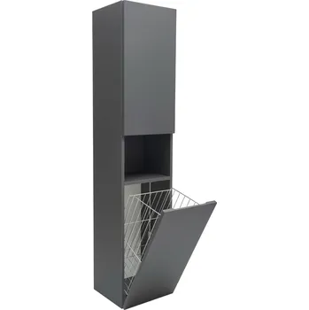 Koupelnový nábytek SAT Koupelnová skříňka vysoká s košem na prádlo SAT Feel 36x165x32 cm antracit mat SATFEELV36ANTK SATFEELV36ANTK