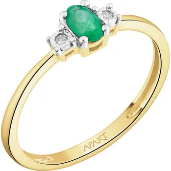 Prsten Prsten ze žlutého a bílého zlata s brilianty a smaragdem - ryzost 585 - 103.848