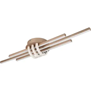 Trio Leuchten R67873165 CINTO - Stropní hnědý lustr stmívatelný klasickým vypínačem, LED 20W, 3000K, 81 x 18cm (Moderní stropní lustr s teplou barvou světla v kávově hnědé barvě)