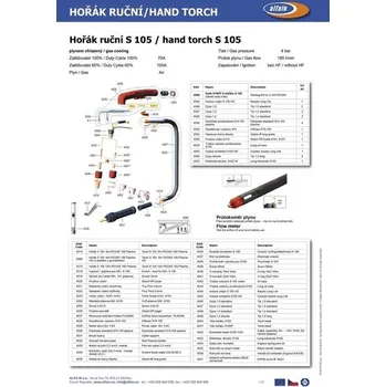 Stavební hořák Hořák Plasma S 105 12m PEGAS 100 Plasma