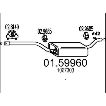Auto-moto Střední tlumič výfuku MTS 01.59960