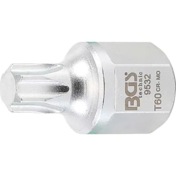 Gola hlavice Zástrčná hlavice 1/2" (šestihran 22mm) T-profil (pro Torx) T60 BGS109532 pro klínové žebrované řemeny (BGS109532)