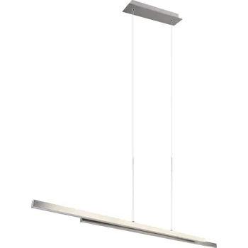 Trio Leuchten R37882107 ODIO - Závěsný lineární lustr v matném niklu, 22W, 3000K, 110cm (Moderní závěsný lustr s teplou barvou světla v matném niklu)