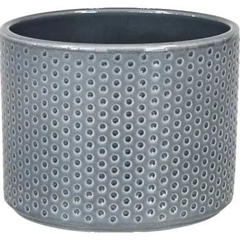 Květináč Obal na květináč keramický Dickob Pillar Spot Ø 13,6 x 11,8 cm lesklý šedočerný