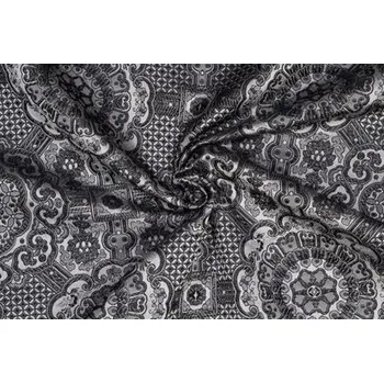 Brokát Ming, černo-stříbrný, sartor.cz