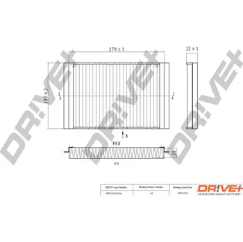 Kabinový filtr Filtr vzduchu v interiéru Dr!ve+ DP1110.12.0166
