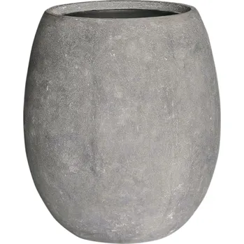 Květináč Baq Polystone Coated Plain Balloon Raw Grey s vložkou Ø 42 cm / V 42 cm