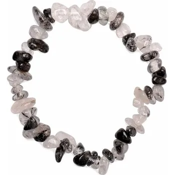 Náramek Křišťál s turmalínem náramek sekaný AA kvalita