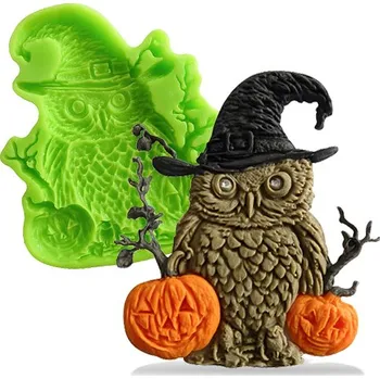 Jedlá dekorace na dort Silikonová formička sova a dýně