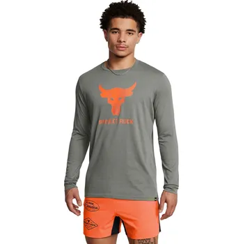 Pánské tričko Pánské tričko s dlouhým rukávem Under Armour PJT ROCK BRAHMA BULL LS šedé 1374847-709 - XXL | UK 11 | US 12