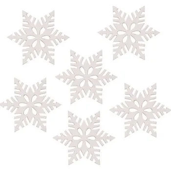 Vánoční dekorace Vločky dřevěné 6 cm, 6 ks