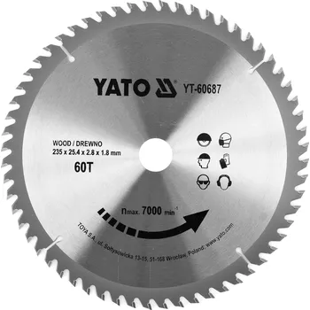 Pilový kotouč Kotouč na dřevo TCT 235 x 25,4 mm 60z (pro YT-82153)