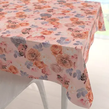 ubrus Teflonový čtvercový ubrus TF-062 Růže na lososově růžovém 50x50 cm