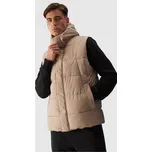 Pánský Péřový Bezrukávník S Kapucí 4FWAW24TVJAM144-83S Barva: Béžová, Velikost: S