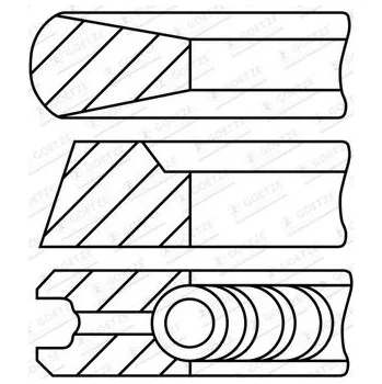 Píst motoru Sada pístních kroužků GOETZE ENGINE 08-447600-00