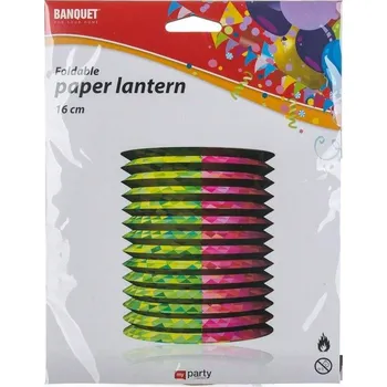 Lampion papírový s kovovým klipem 16 cm