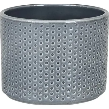 Květináč Obal na květináč keramický Dickob Pillar Spot Ø 21,3 x 18,5 cm lesklý šedočerný