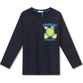 Chlapecké tričko - KUGO FC0359, tmavě modrá Barva: Modrá tmavě, Velikost: 158