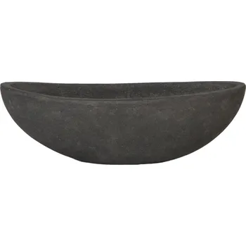 Květináč Baq Polystone Plain Boat Smoke V 13 cm / D 46 cm