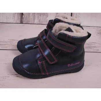 Dívčí zimní obuv D.D.step Zimní boty D.D. step kožené W082-42385B modrorůžové velikost: 27