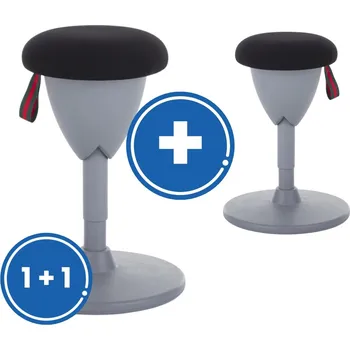 Balanční stolička Acorn 1 + 1 ZDARMA, černá / šedá