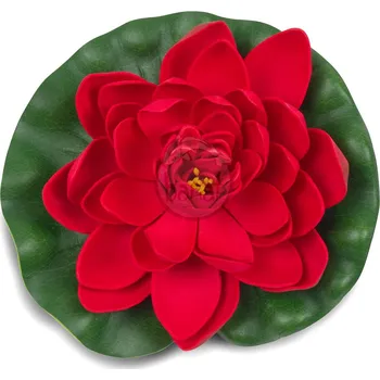 Zahradní dekorace Dekorace zahradní leknín plovoucí červený (leknínový květ pro jezírko do zahrady jezírka)