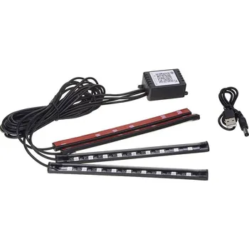 LED páska LED podsvětlení vnitřní/vnější RGB 5V USB, bluetooth, 4 pásky
