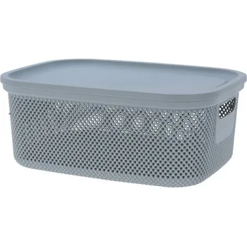 Úložný box Úložný koš s víkem 12 l šedá KO-027000200seda
